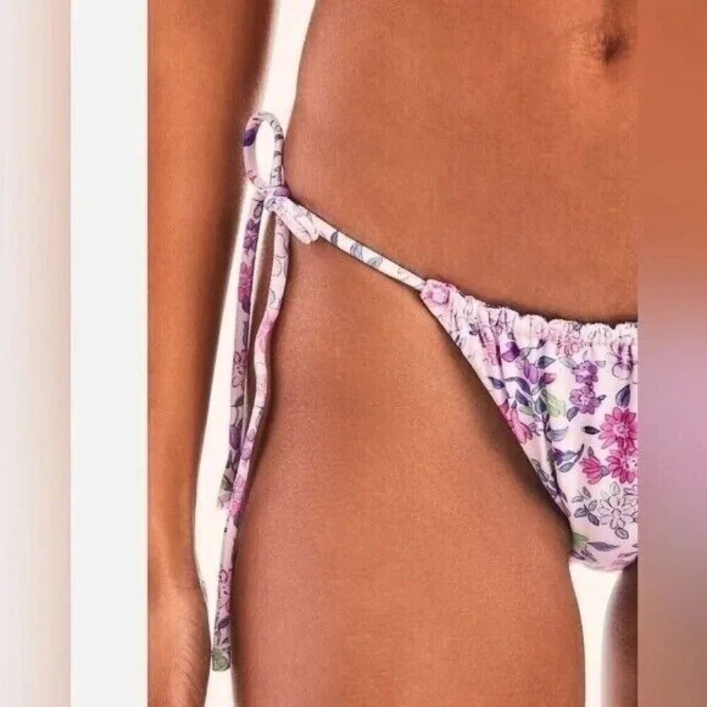 LoveShackFancy Bikini Bottom XL Sunny Meadow Cheeky Tie Side Cheeky Reversible